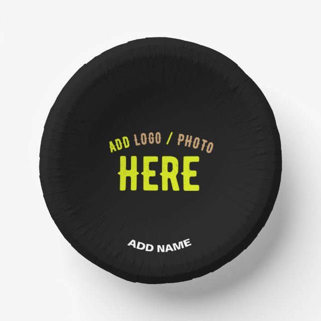 STYLISH MODERN CUSTOMIZABLE BLACK VERIFIED BRANDED PAPER PLATE (Front)