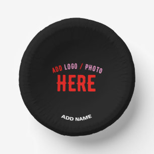 STYLISH MODERN CUSTOMIZABLE BLACK VERIFIED BRANDED PAPER PLATE