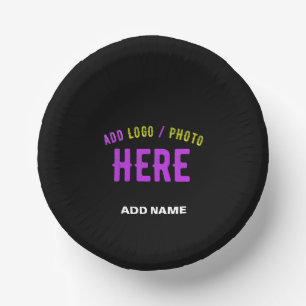 STYLISH MODERN CUSTOMIZABLE BLACK VERIFIED BRANDED PAPER PLATE
