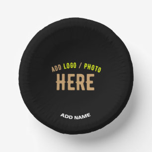 STYLISH MODERN CUSTOMIZABLE BLACK VERIFIED BRANDED PAPER PLATE