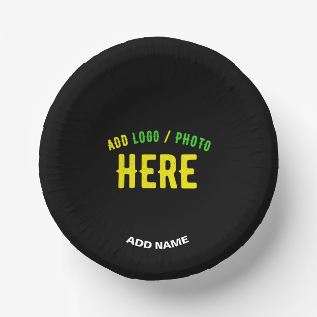 STYLISH MODERN CUSTOMIZABLE BLACK VERIFIED BRANDED PAPER PLATE (Front)