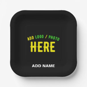 STYLISH MODERN CUSTOMIZABLE BLACK VERIFIED BRANDED PAPER PLATE