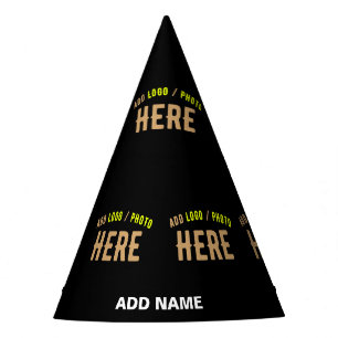 STYLISH MODERN CUSTOMIZABLE BLACK VERIFIED BRANDED PARTY HAT