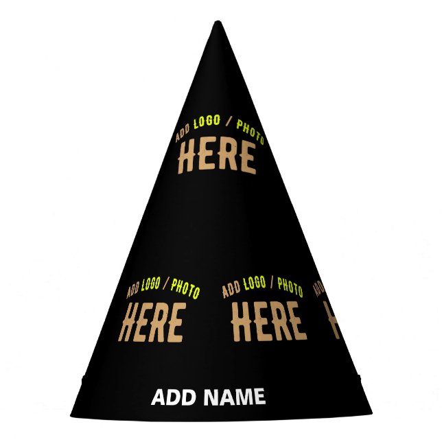 STYLISH MODERN CUSTOMIZABLE BLACK VERIFIED BRANDED PARTY HAT (Front)