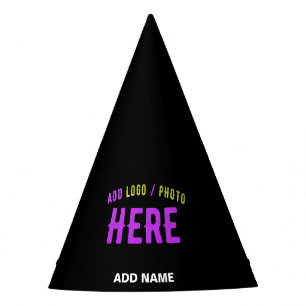 STYLISH MODERN CUSTOMIZABLE BLACK VERIFIED BRANDED PARTY HAT