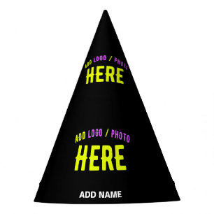 STYLISH MODERN CUSTOMIZABLE BLACK VERIFIED BRANDED PARTY HAT