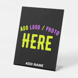 STYLISH MODERN CUSTOMIZABLE BLACK VERIFIED BRANDED PEDESTAL SIGN