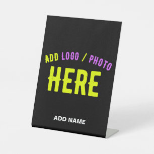 STYLISH MODERN CUSTOMIZABLE BLACK VERIFIED BRANDED PEDESTAL SIGN