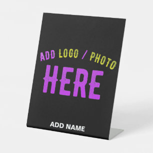 STYLISH MODERN CUSTOMIZABLE BLACK VERIFIED BRANDED PEDESTAL SIGN