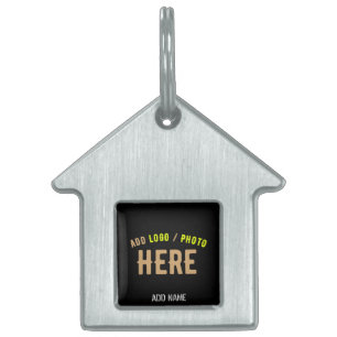 STYLISH MODERN CUSTOMIZABLE BLACK VERIFIED BRANDED PET ID TAG