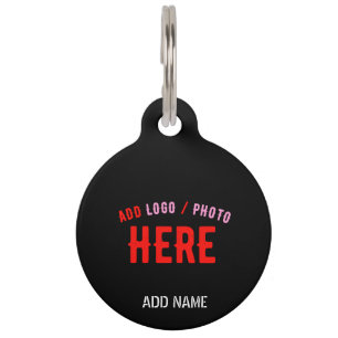 STYLISH MODERN CUSTOMIZABLE BLACK VERIFIED BRANDED PET TAG