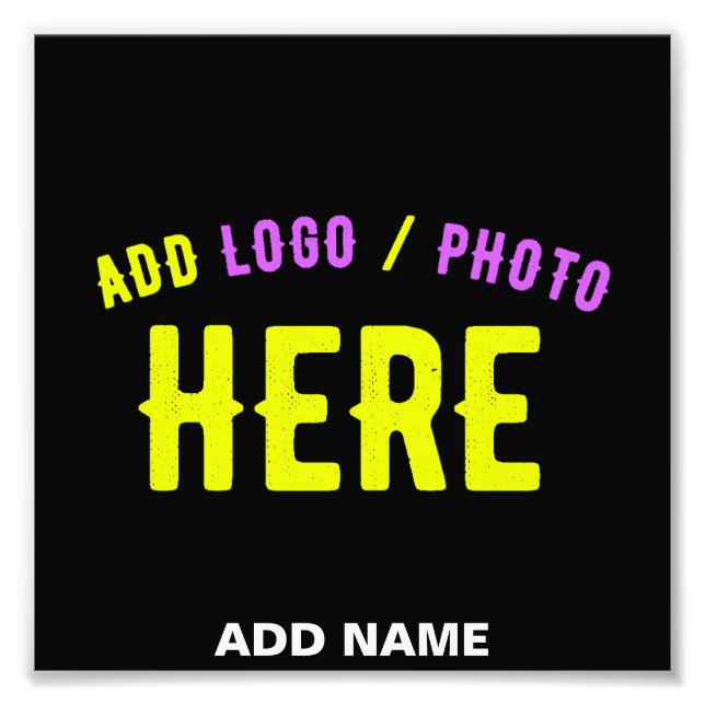 STYLISH MODERN CUSTOMIZABLE BLACK VERIFIED BRANDED PHOTO PRINT (Front)