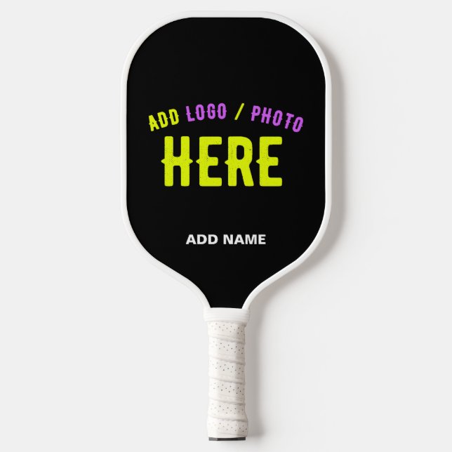 STYLISH MODERN CUSTOMIZABLE BLACK VERIFIED BRANDED PICKLEBALL PADDLE (Front)