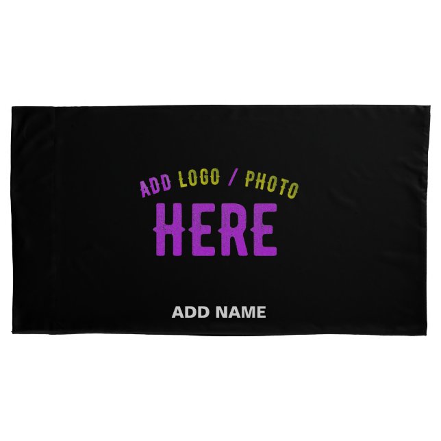 STYLISH MODERN CUSTOMIZABLE BLACK VERIFIED BRANDED PILLOWCASE (Front)