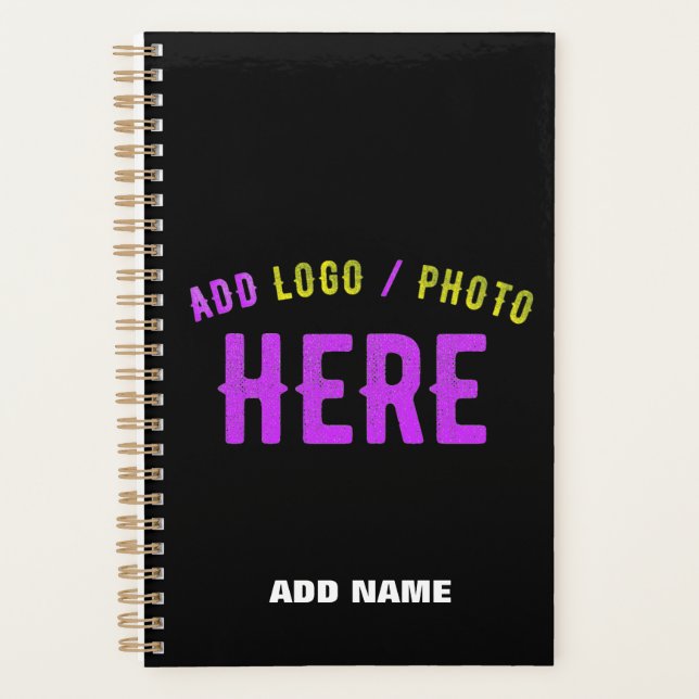 STYLISH MODERN CUSTOMIZABLE BLACK VERIFIED BRANDED PLANNER (Front)