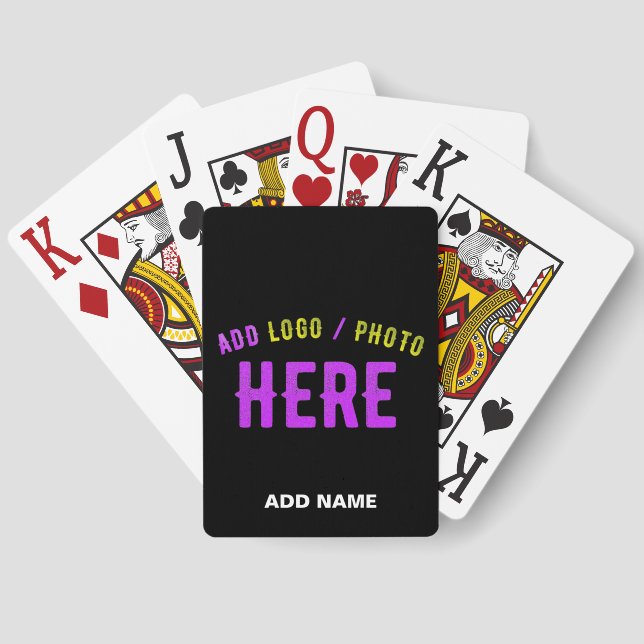 STYLISH MODERN CUSTOMIZABLE BLACK VERIFIED BRANDED PLAYING CARDS (Back)