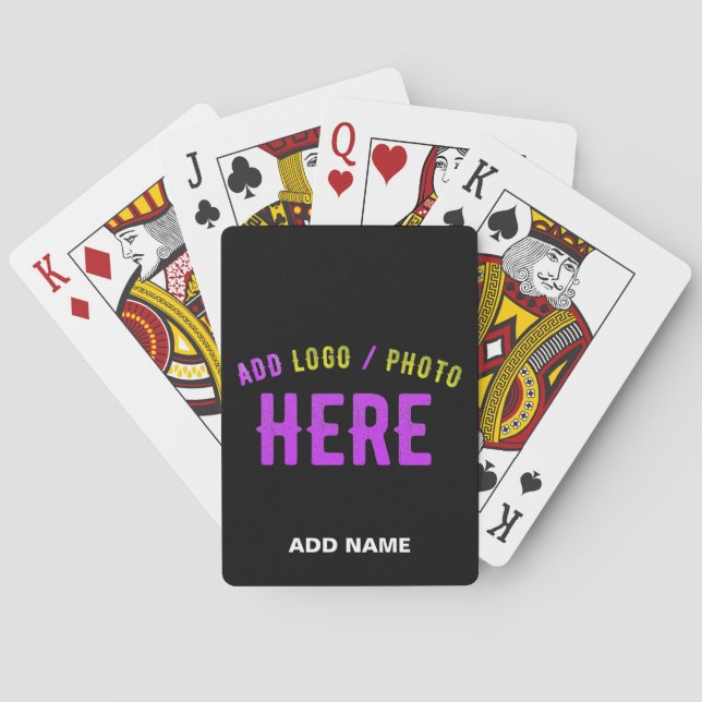 STYLISH MODERN CUSTOMIZABLE BLACK VERIFIED BRANDED PLAYING CARDS (Back)