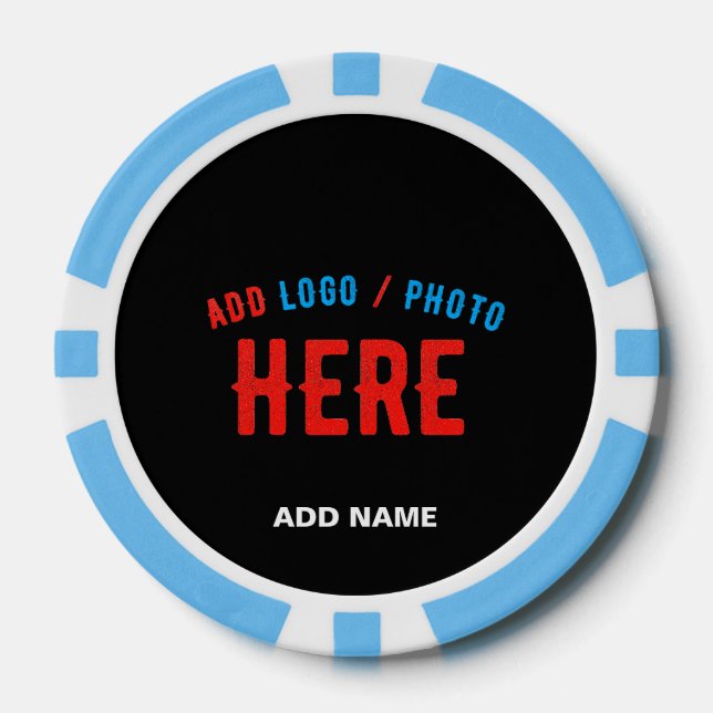 STYLISH MODERN CUSTOMIZABLE BLACK VERIFIED BRANDED POKER CHIPS (Front)