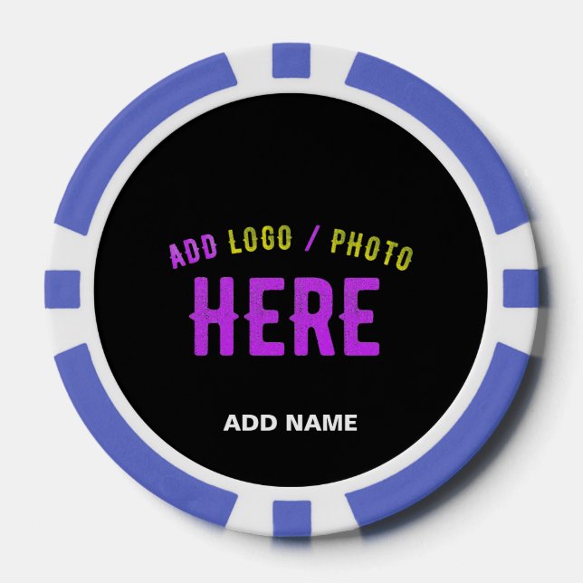 STYLISH MODERN CUSTOMIZABLE BLACK VERIFIED BRANDED POKER CHIPS (Front)