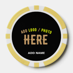 STYLISH MODERN CUSTOMIZABLE BLACK VERIFIED BRANDED POKER CHIPS