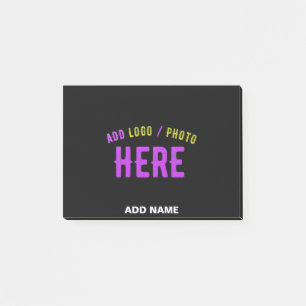 STYLISH MODERN CUSTOMIZABLE BLACK VERIFIED BRANDED POST-IT NOTES