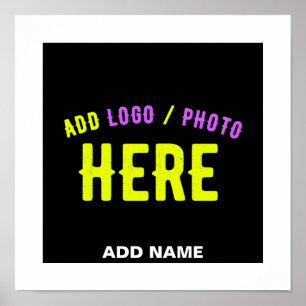 STYLISH MODERN CUSTOMIZABLE BLACK VERIFIED BRANDED POSTER