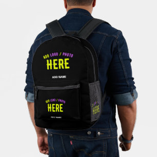 STYLISH MODERN CUSTOMIZABLE BLACK VERIFIED BRANDED PRINTED BACKPACK