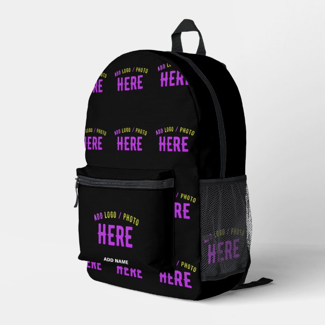 STYLISH MODERN CUSTOMIZABLE BLACK VERIFIED BRANDED PRINTED BACKPACK (Back Corner Right)