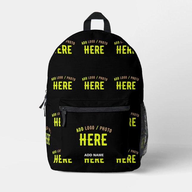 STYLISH MODERN CUSTOMIZABLE BLACK VERIFIED BRANDED PRINTED BACKPACK (Front)