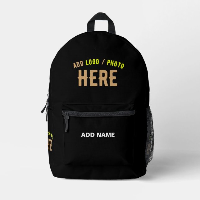 STYLISH MODERN CUSTOMIZABLE BLACK VERIFIED BRANDED PRINTED BACKPACK (Front)