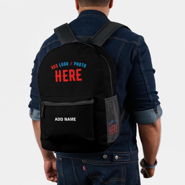 STYLISH MODERN CUSTOMIZABLE BLACK VERIFIED BRANDED PRINTED BACKPACK (Insitu (Model))