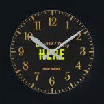 STYLISH MODERN CUSTOMIZABLE BLACK VERIFIED BRANDED ROUND CLOCK<br><div class="desc">THIS IS A DESIGN FITTING FOR EVERYONE.YOU CAN CHANGE, RESIZE OR ADD LOGO, PHOTO, TEXT AND COLOURS THE WAY YOU LIKE.THANK YOU.</div>