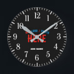 STYLISH MODERN CUSTOMIZABLE BLACK VERIFIED BRANDED ROUND CLOCK<br><div class="desc">THIS IS A DESIGN FITTING FOR EVERYONE.YOU CAN CHANGE, RESIZE OR ADD LOGO, PHOTO, TEXT AND COLOURS THE WAY YOU LIKE.THANK YOU.</div>