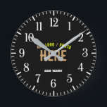 STYLISH MODERN CUSTOMIZABLE BLACK VERIFIED BRANDED ROUND CLOCK<br><div class="desc">THIS IS A DESIGN FITTING FOR EVERYONE.YOU CAN CHANGE, RESIZE OR ADD LOGO, PHOTO, TEXT AND COLOURS THE WAY YOU LIKE.THANK YOU.</div>
