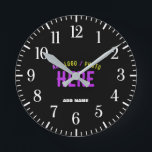 STYLISH MODERN CUSTOMIZABLE BLACK VERIFIED BRANDED ROUND CLOCK<br><div class="desc">THIS IS A DESIGN FITTING FOR EVERYONE.YOU CAN CHANGE, RESIZE OR ADD LOGO, PHOTO, TEXT AND COLOURS THE WAY YOU LIKE.THANK YOU.</div>
