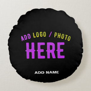STYLISH MODERN CUSTOMIZABLE BLACK VERIFIED BRANDED ROUND PILLOW