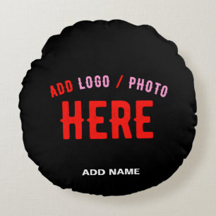 STYLISH MODERN CUSTOMIZABLE BLACK VERIFIED BRANDED ROUND PILLOW