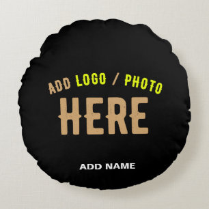 STYLISH MODERN CUSTOMIZABLE BLACK VERIFIED BRANDED ROUND PILLOW