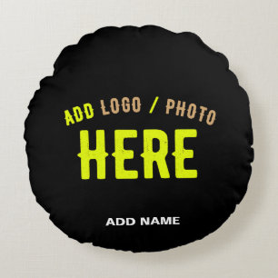 STYLISH MODERN CUSTOMIZABLE BLACK VERIFIED BRANDED ROUND PILLOW