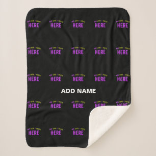 STYLISH MODERN CUSTOMIZABLE BLACK VERIFIED BRANDED SHERPA BLANKET