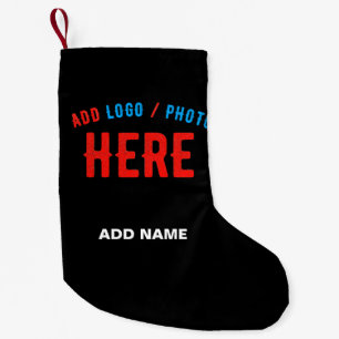 STYLISH MODERN CUSTOMIZABLE BLACK VERIFIED BRANDED SMALL CHRISTMAS STOCKING