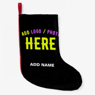 STYLISH MODERN CUSTOMIZABLE BLACK VERIFIED BRANDED SMALL CHRISTMAS STOCKING