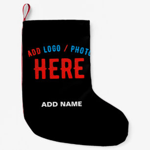 STYLISH MODERN CUSTOMIZABLE BLACK VERIFIED BRANDED SMALL CHRISTMAS STOCKING