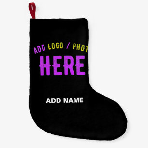 STYLISH MODERN CUSTOMIZABLE BLACK VERIFIED BRANDED SMALL CHRISTMAS STOCKING
