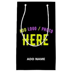 STYLISH MODERN CUSTOMIZABLE BLACK VERIFIED BRANDED SMALL GIFT BAG