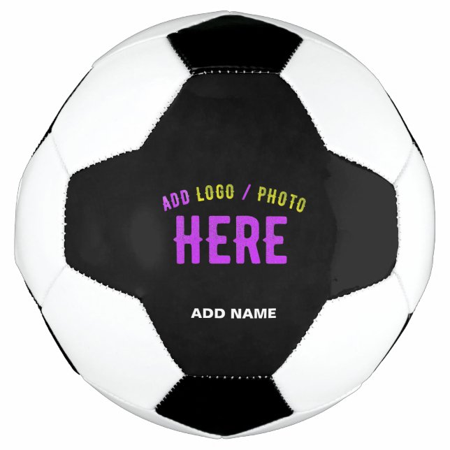 STYLISH MODERN CUSTOMIZABLE BLACK VERIFIED BRANDED SOCCER BALL (Front)