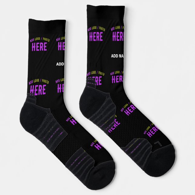 STYLISH MODERN CUSTOMIZABLE BLACK VERIFIED BRANDED SOCKS (Right)
