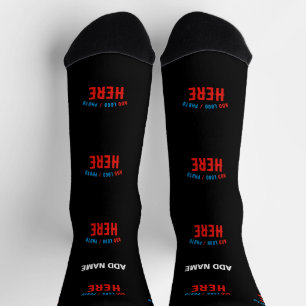 STYLISH MODERN CUSTOMIZABLE BLACK VERIFIED BRANDED SOCKS
