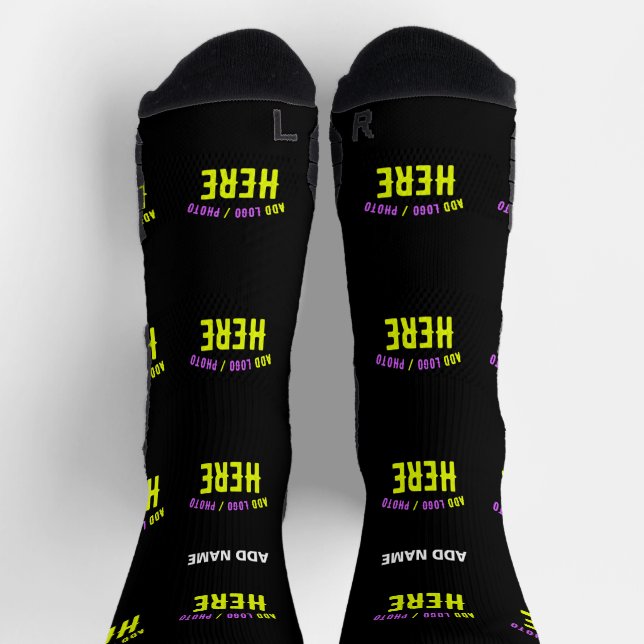 STYLISH MODERN CUSTOMIZABLE BLACK VERIFIED BRANDED SOCKS (Top)