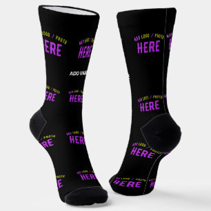 STYLISH MODERN CUSTOMIZABLE BLACK VERIFIED BRANDED SOCKS